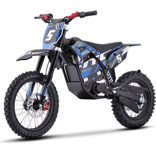 MotoTec 60v 2000w Pro Electric Dirt Bike Lithium Blue